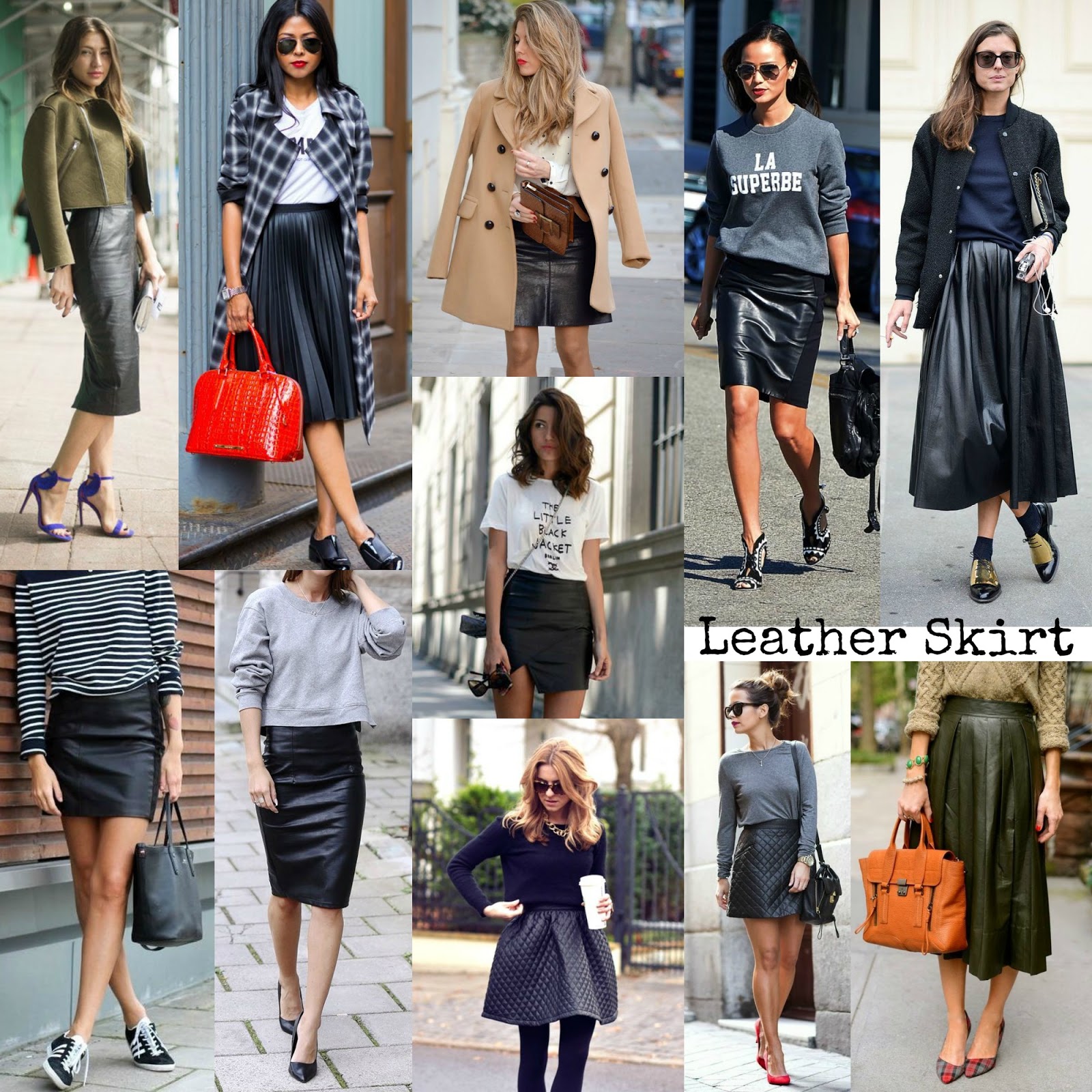 The Glitter Fashionista: How to Wear: Leather Skirt