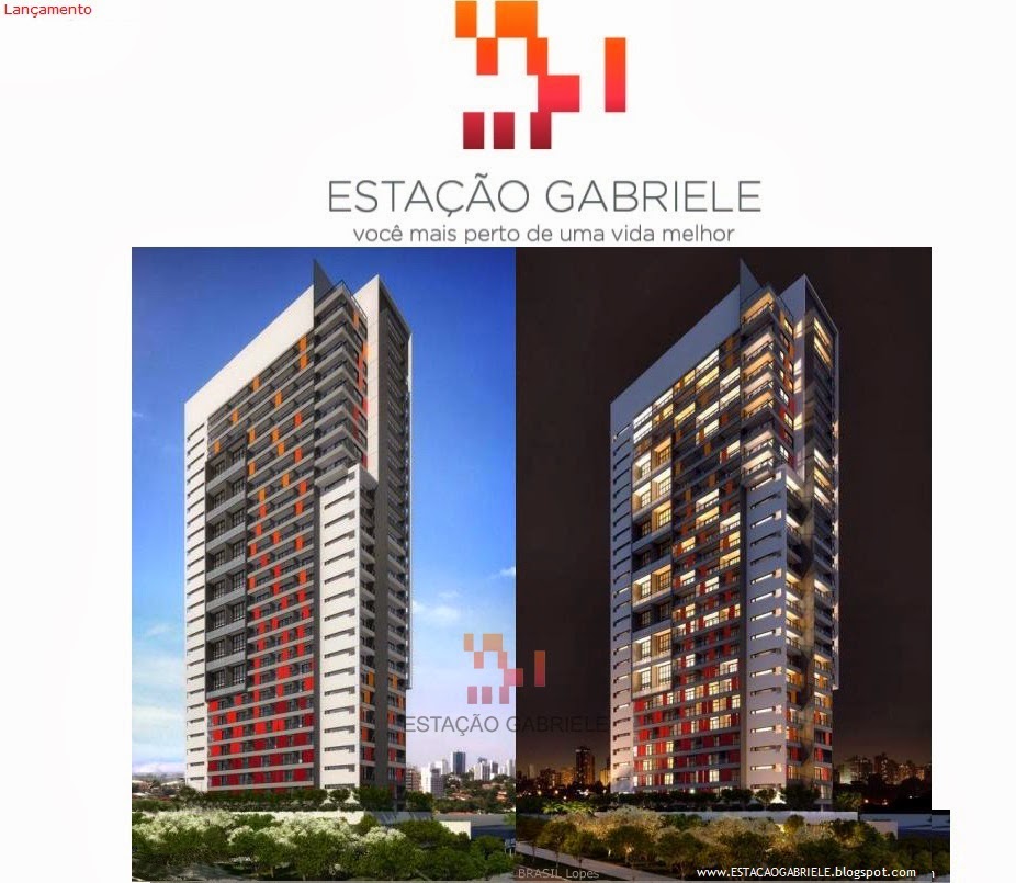 ESTAÇÃO GABRIELE - Apartamentos no Campo Belo: Studio 38m², 1 suíte 42m² e duplex 58 e 67m² 