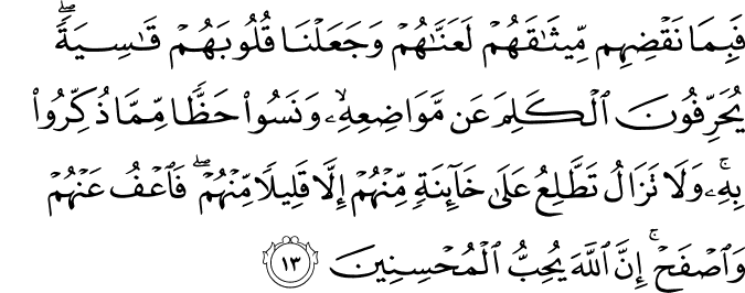 Surat Al-Maidah Ayat 13