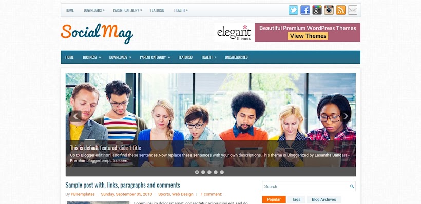 SocialMag Free Blogger Template