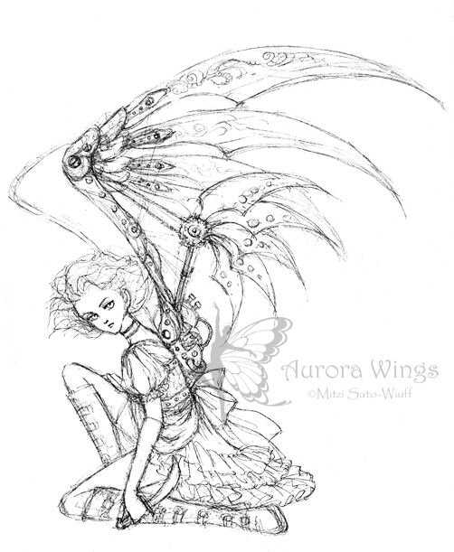 "Steampunk Dark Angel" Conceptual Sketch