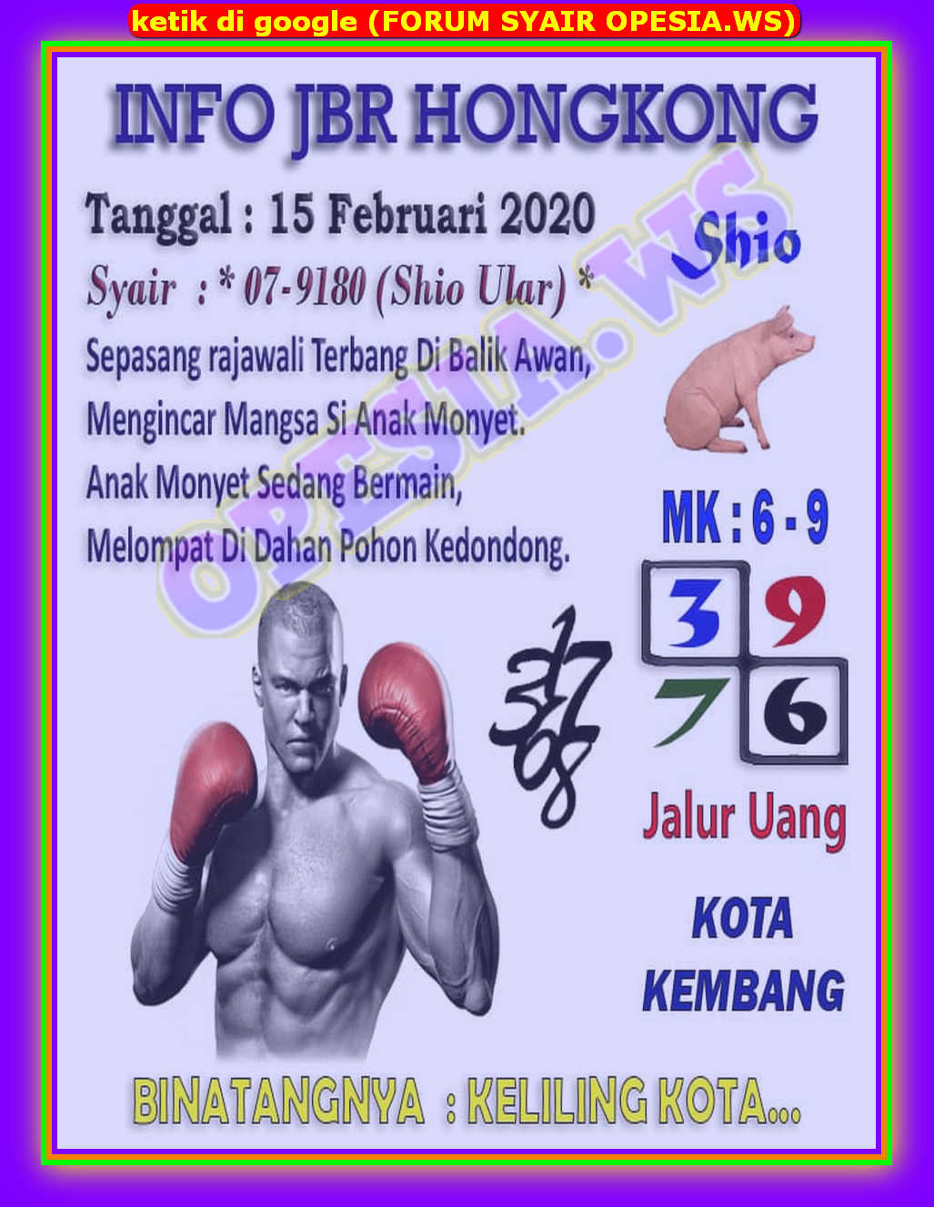 Kode Syair Hongkong 15 Februari 2020 Forum Syair Togel Hongkong Singapura Sydney