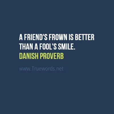A friend's frown is better than a fool's smile