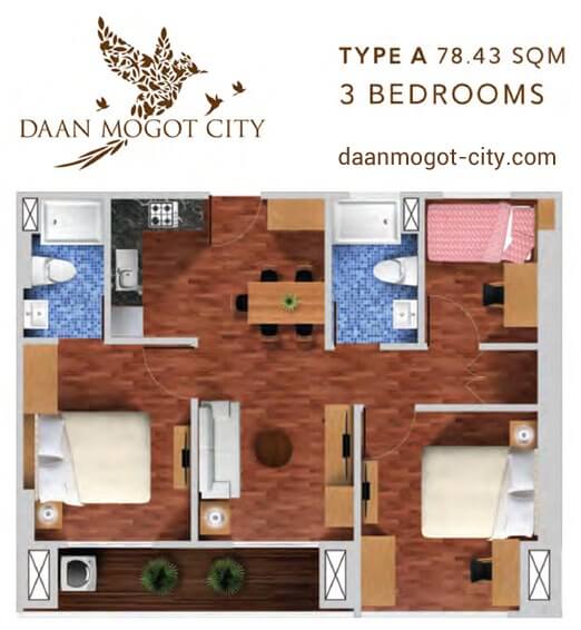 Apartemen DAMOCI Jakarta Tipe 3 BR Apartemen DAMOCI Jakarta Tipe 3 BR