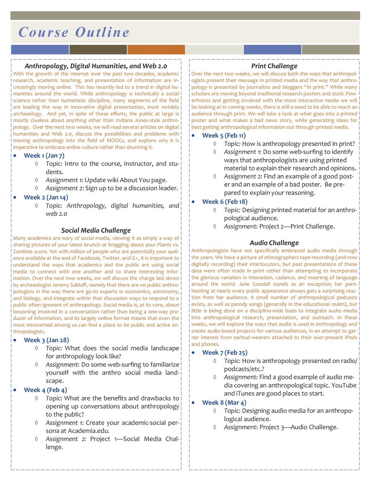 Doctoral dissertation course syllabus