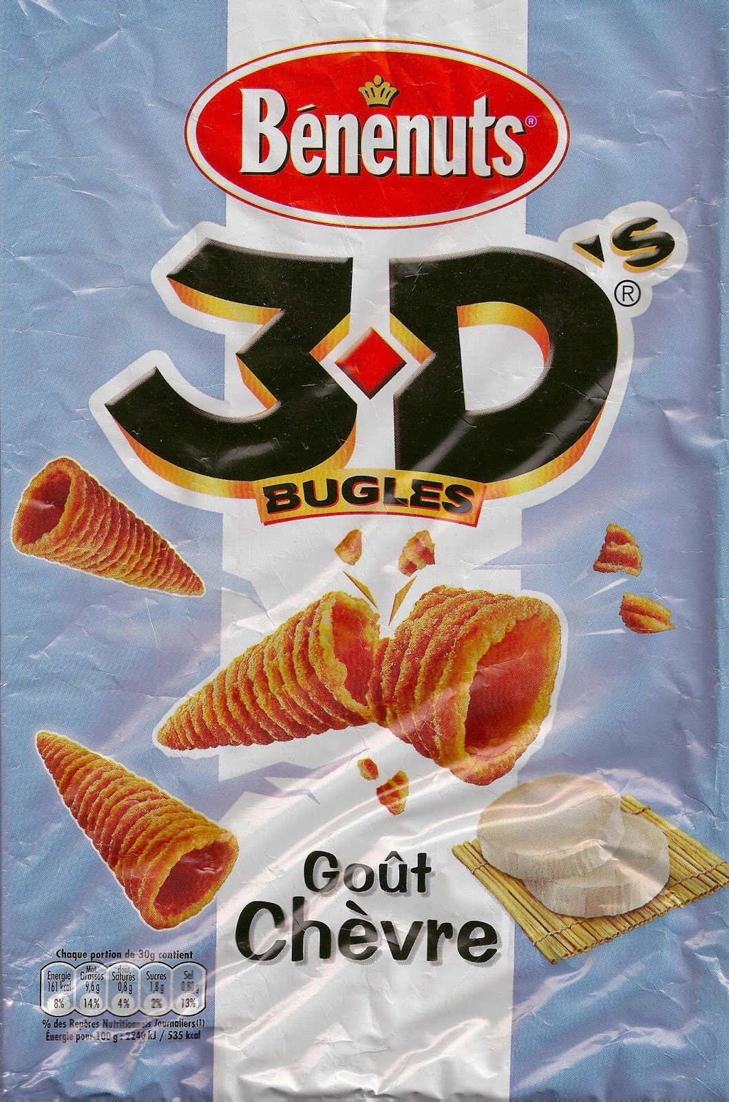 Cheeseburger Crisps & Other Stories Benenuts 3D's Bugles Goût Chèvre