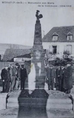 CPA monuments aux Morts du Puy-de-Dôme, Menat