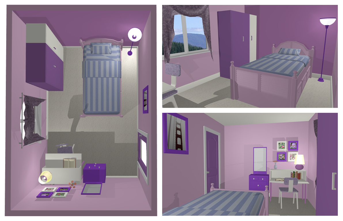 Kontentika Desain  Kamar  Ungu Violet