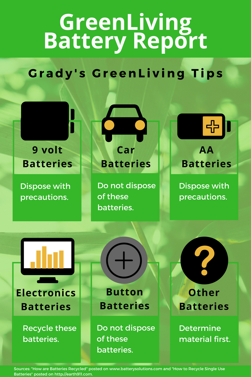 Grady's GreenLiving Tips GreenLiving Battery Report Six Types of Batteries