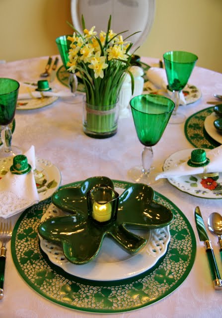 St. Patrick's Day Table Setting Tablescape