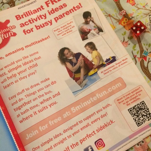 Inside Cbeebies magazine with details of the 5 minute fun website