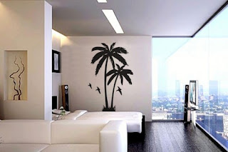 Stiker Dinding motif Pohon Palm untuk Dekorasi cat dinding rumah