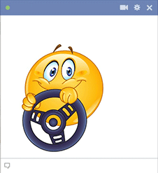 Smiley with driving wheel