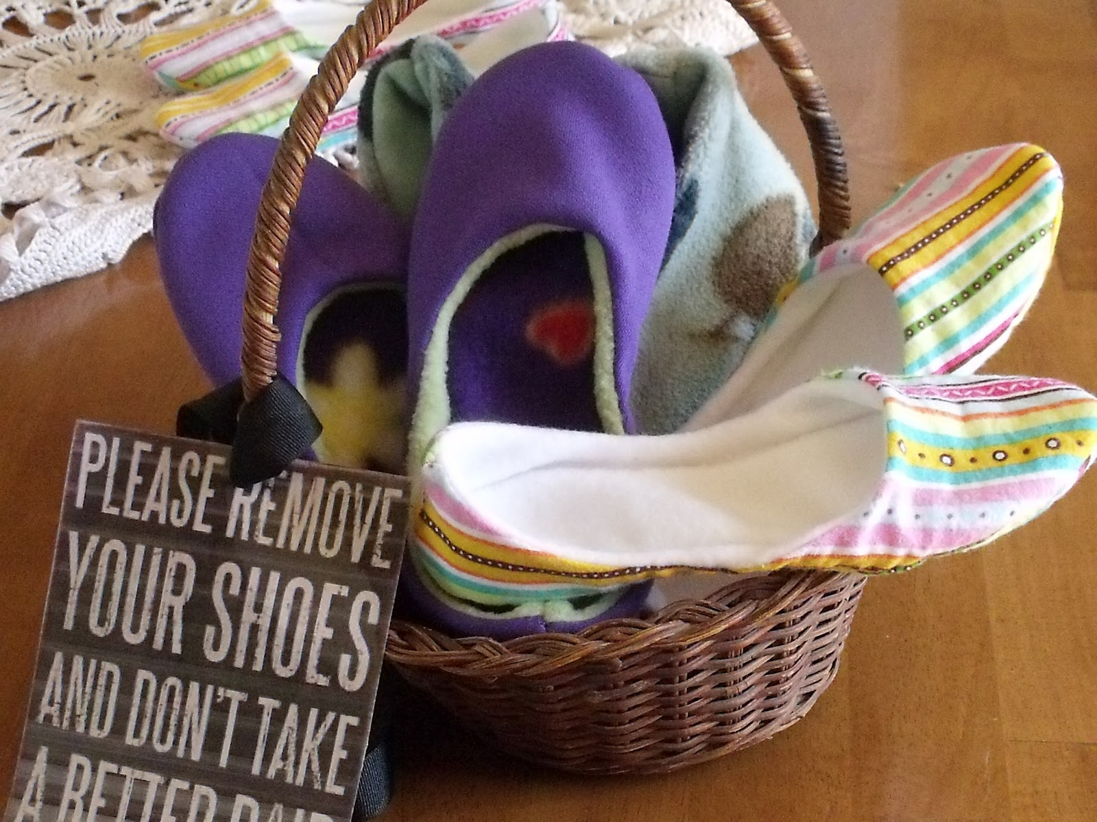 slipper basket for guests