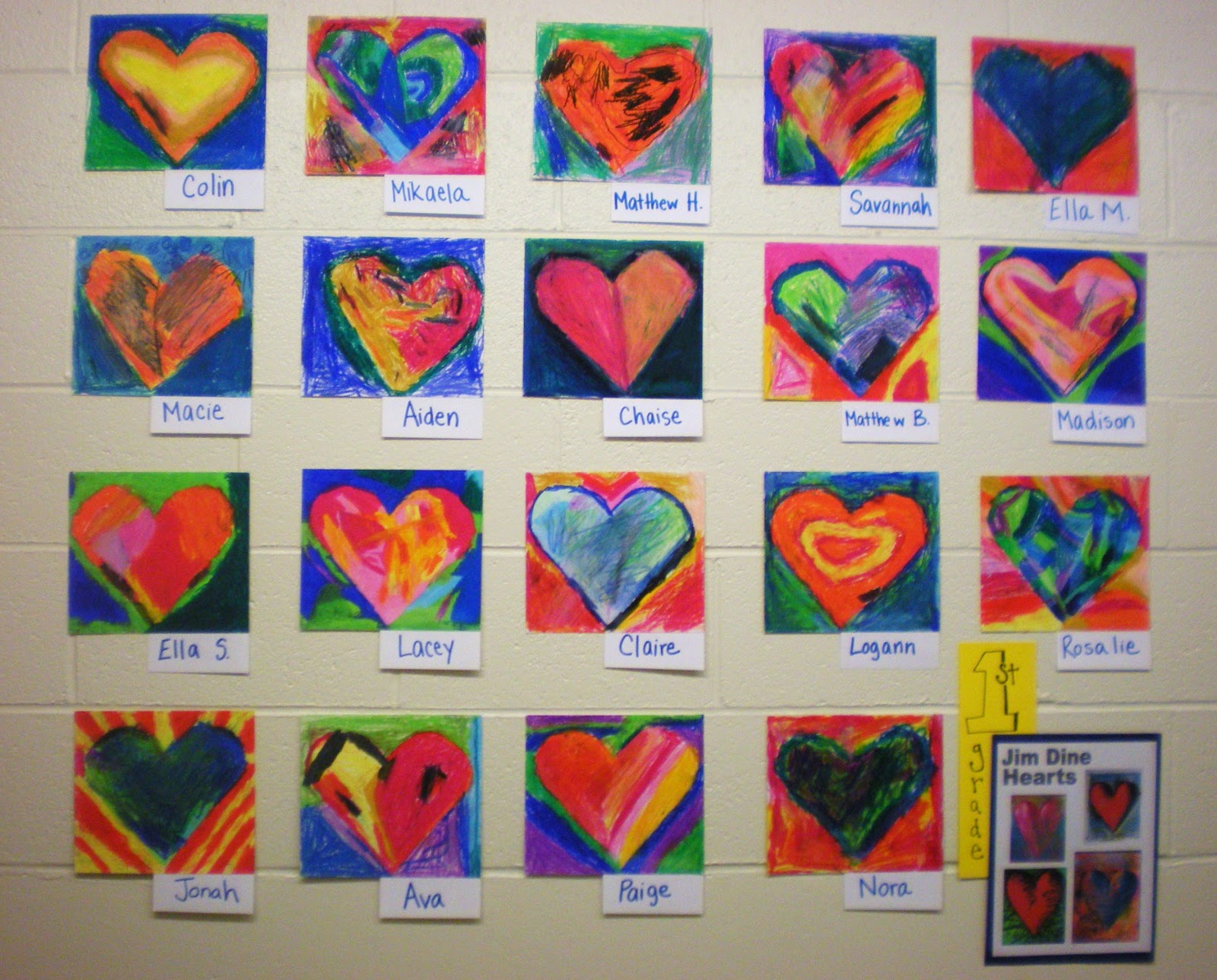 Miss M s Art Room 1st Grade Jim Dine Pop Art Hearts