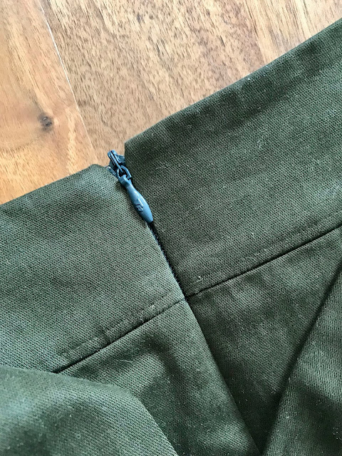 Diary of a Chain Stitcher: Khaki Green Brushed Cotton Orageuse Berlin Skirt