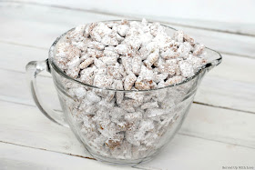 Valentine's Day Cupid Chow muddy buddies treat recipe from Served Up With Love