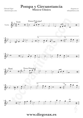 Tubepartitura Pompa y Circunstancia de Edward Elgar partitura de Flauta canción de Música Clásica
