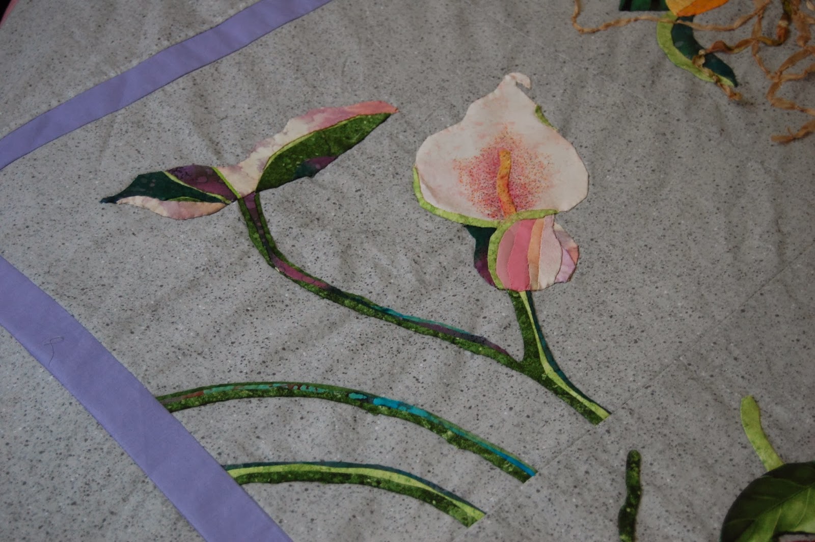 Creative Mischief Tropical flower applique quilt