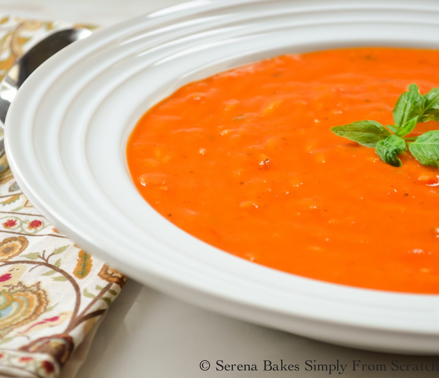 Creamy Roasted Tomato Basil Soup With Orzo Serena Bakes Simply From
