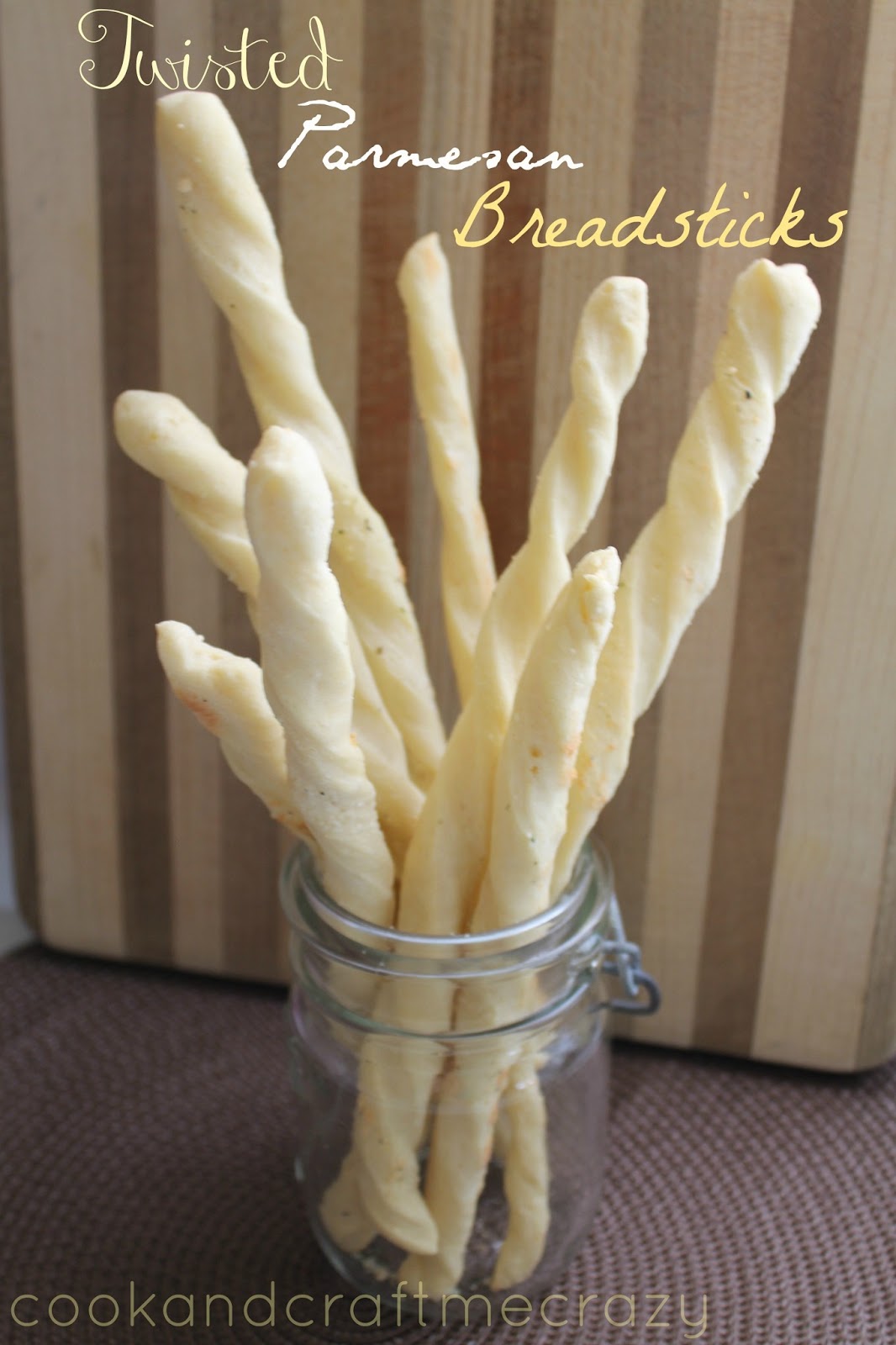 Cook and Craft Me Crazy Twisted Parmesan Breadsticks