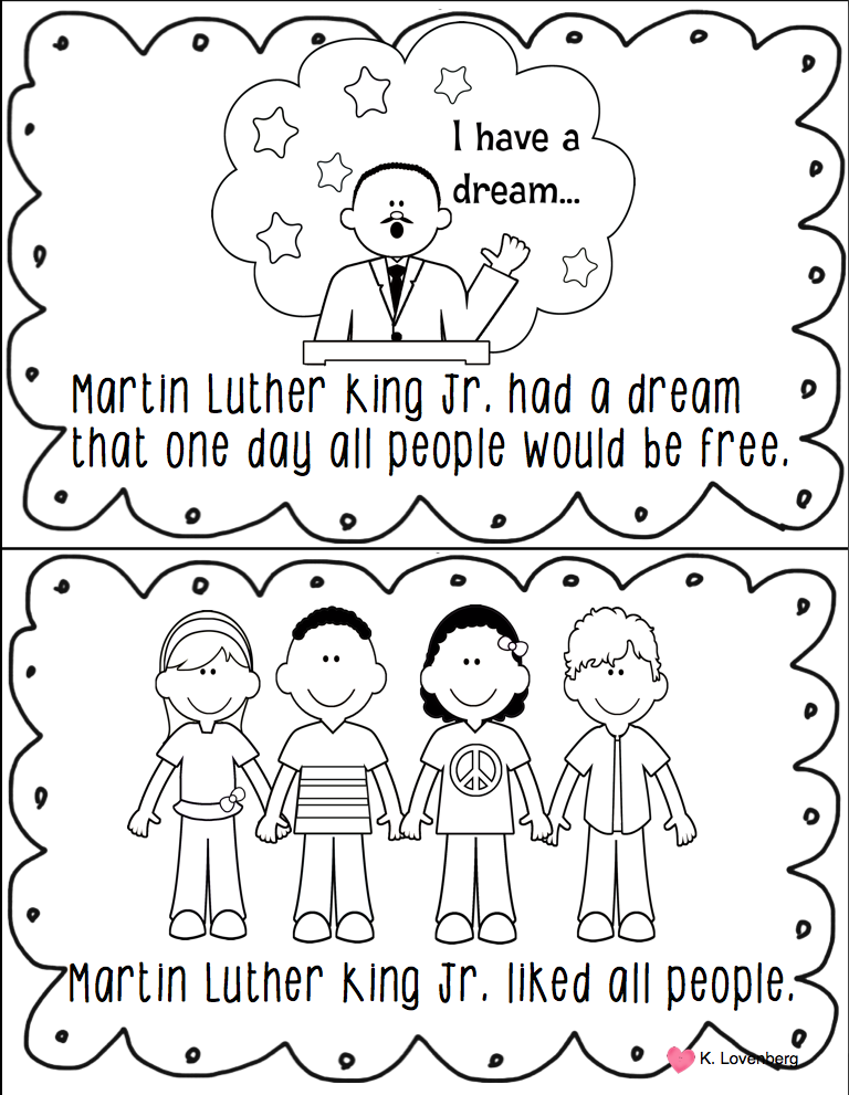 Kindergarten Activities Martin Luther King Day – Kinder Ausmalbilder