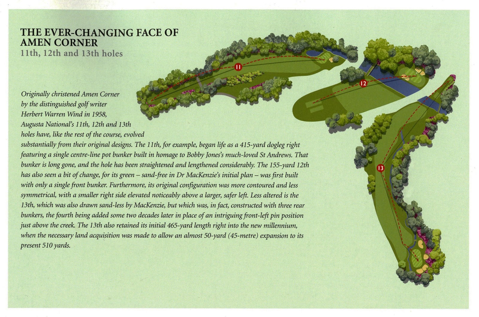 Golf course layout and hole overview. 
