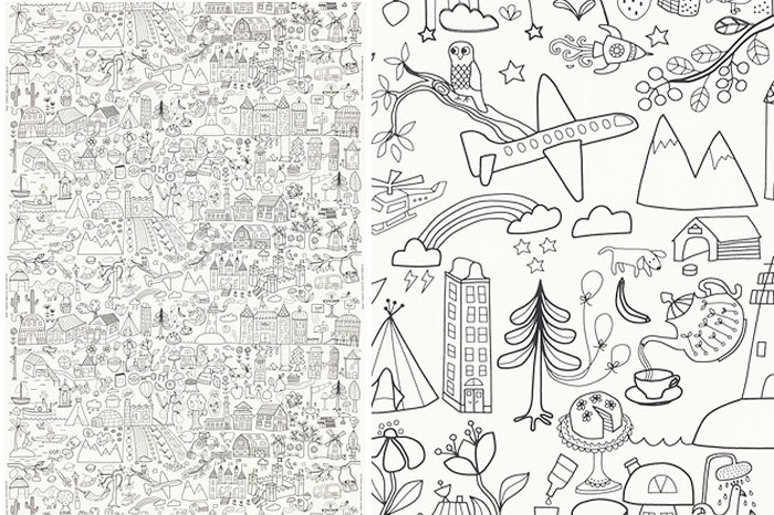 les Girafes: Tissu à colorier