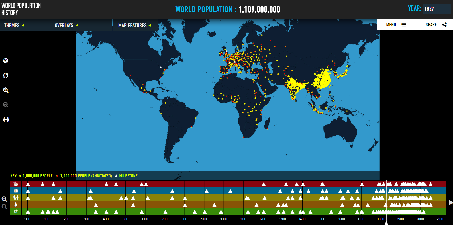 Interactive World Map Timeline