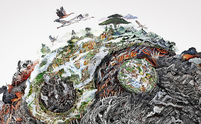 Ilustración del daño ambiental en el tema de ecologia