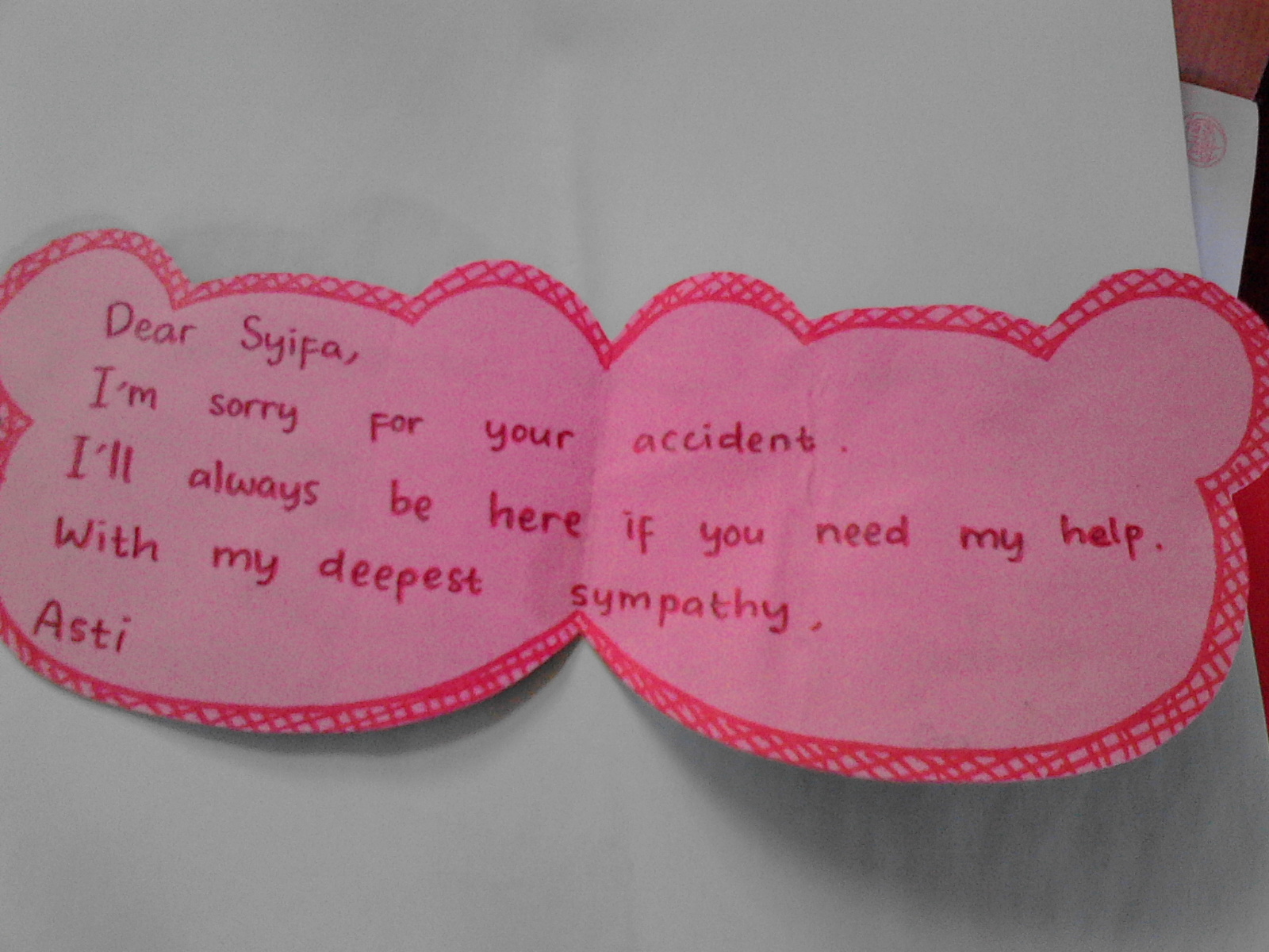 Contoh Greeting Card Compliment Warna Devia