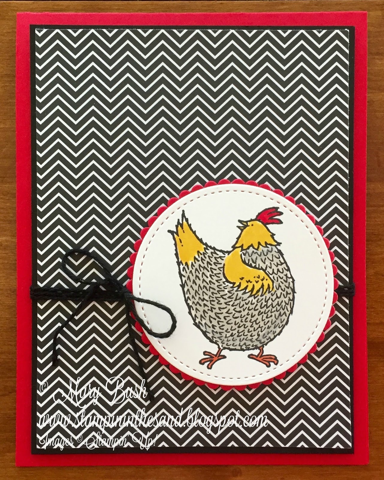 Stampin' in the Sand Card CASE of a Chicken Run