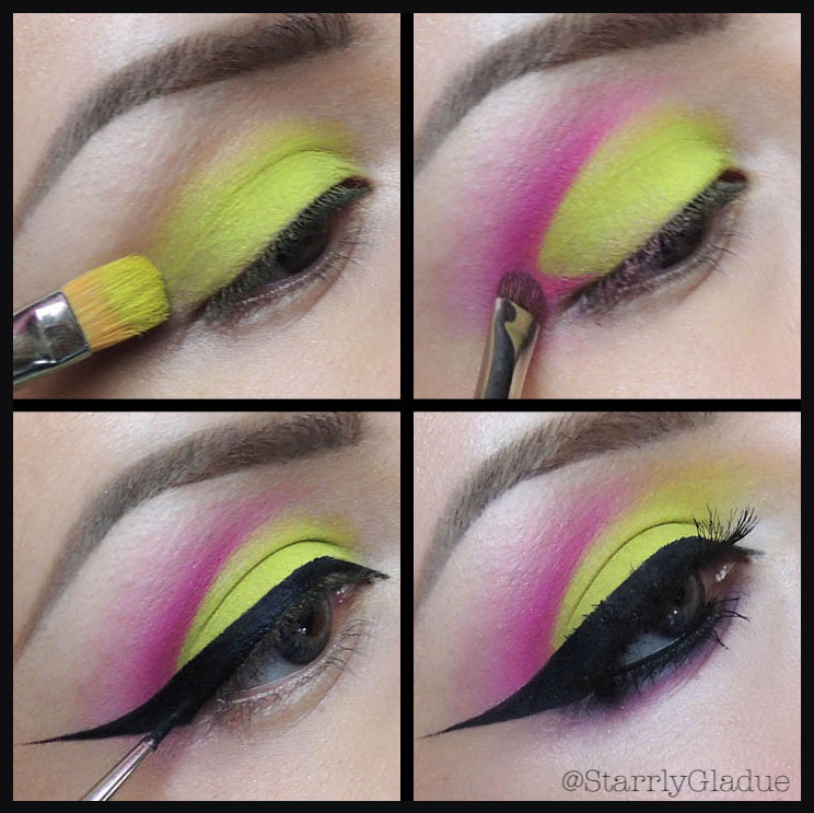 Makeup by Starrly Lime Green & Pink CutCrease