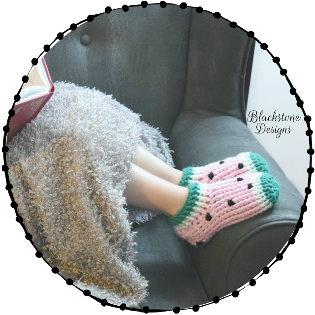 Post stitch crochet slippers Watermelons
