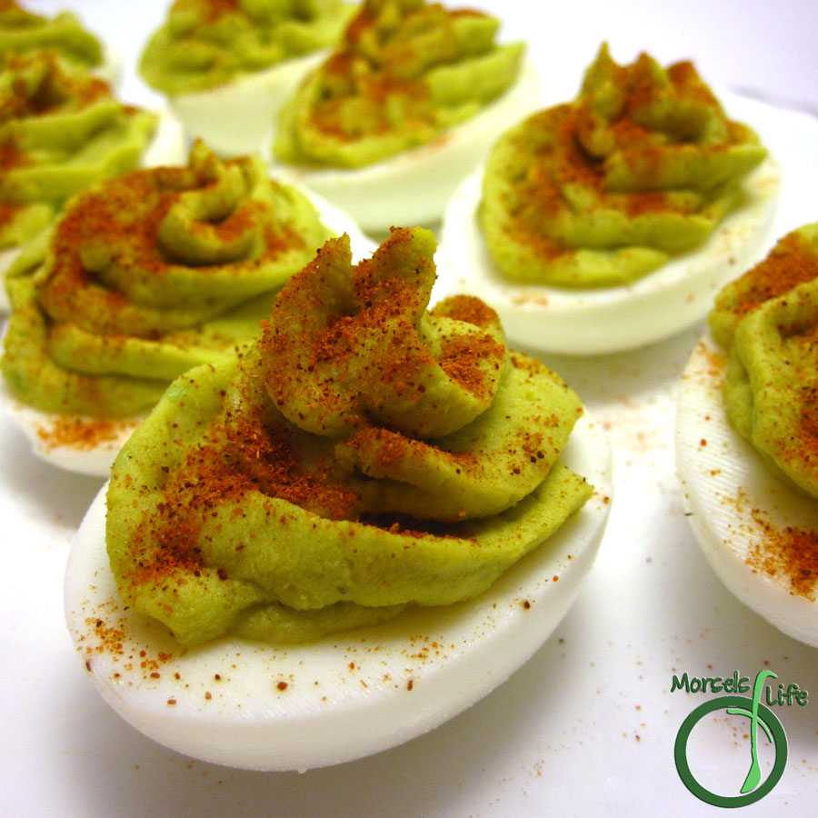 Morsels of Life - Guacamole Deviled Eggs - A new twist on an old classic - try these deviled eggs with avocado!