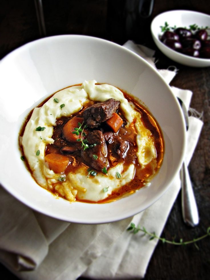 Traditional Healthy Recipes French Beef stew with Red wine
