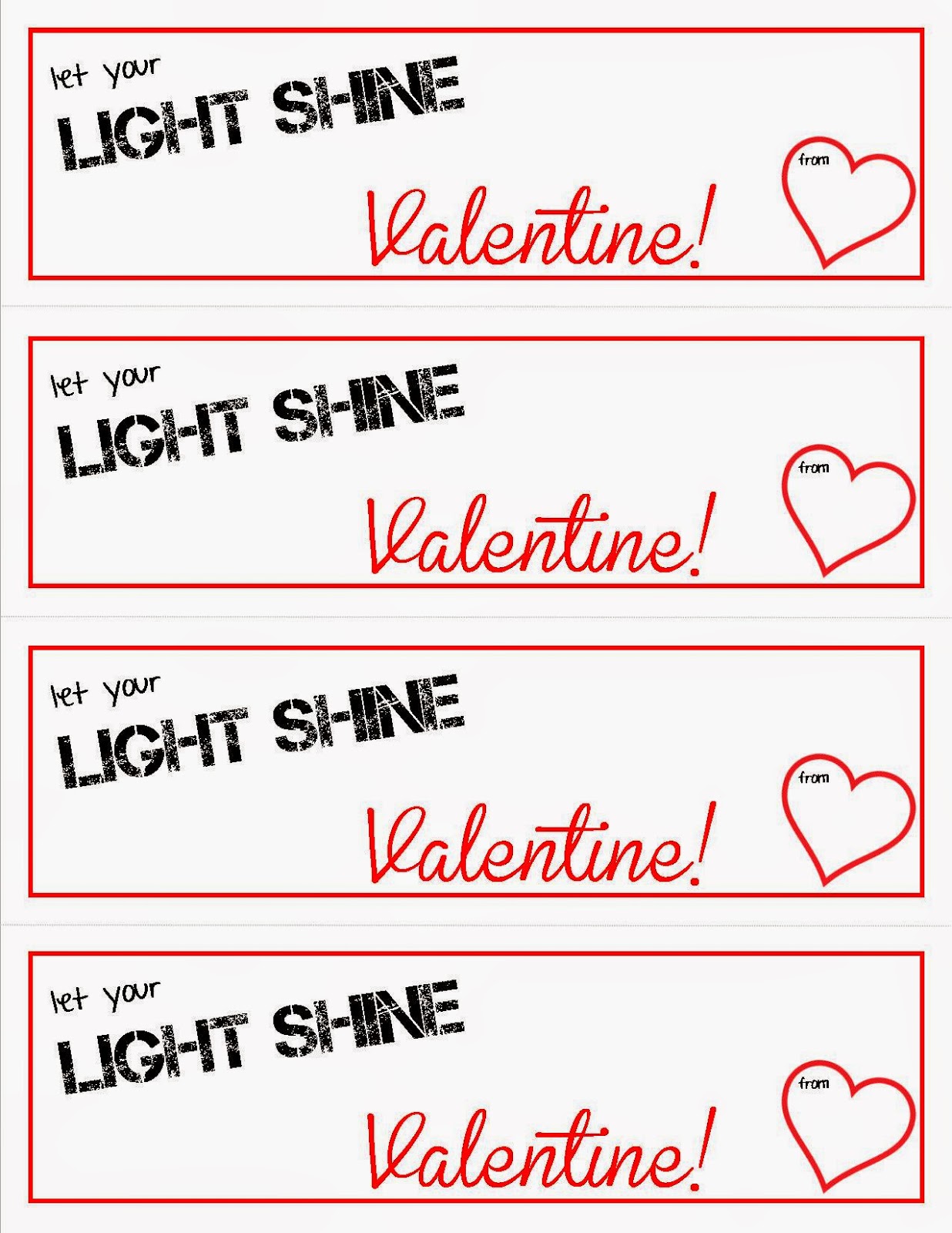Free Printable Glow Stick Valentines Printable