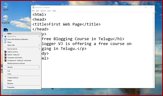 Website Designing Course | How to create a web page in telugu | Blogger VJ Website Designing Course | How to create a web page in telugu | Blogger VJ