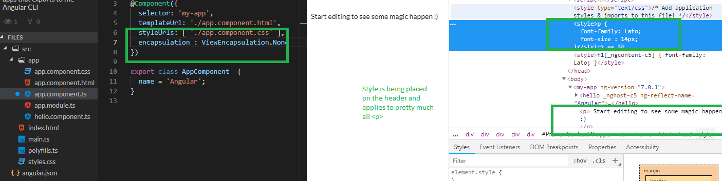 Angular Inline component css