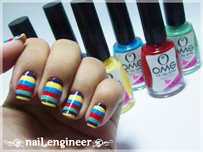 Nail Engineer: Erica's Nail Art Challenge (Day 7) - Stripes / Lines
