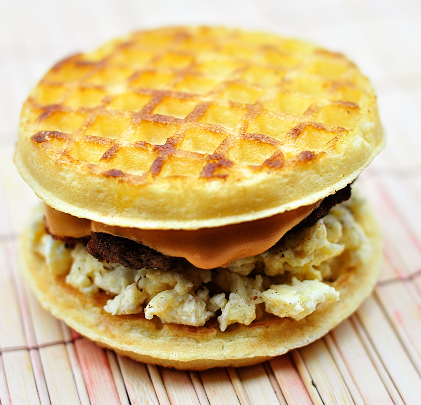 Waffle Sausage, Egg, & Cheese Sandwich.... divian l conner