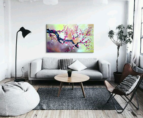 lukisan bunga sakura