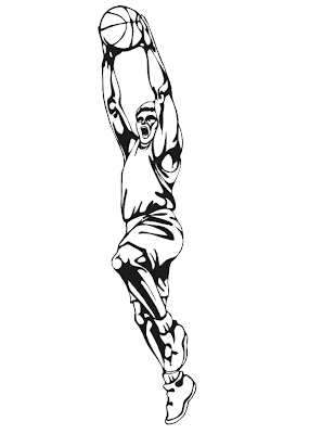 basketball sports coloring pages player shooting