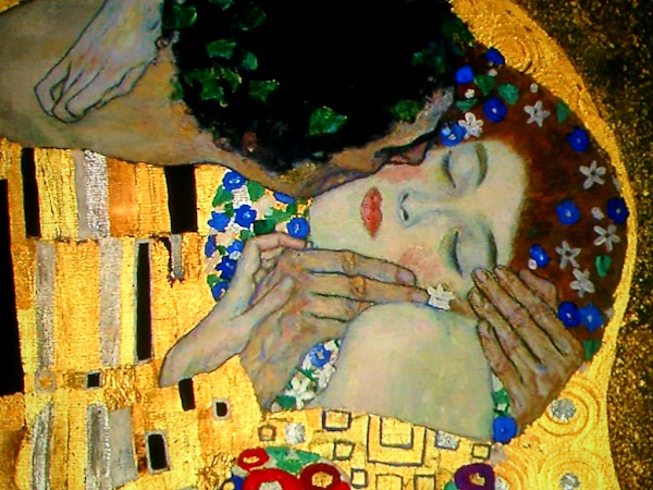 Gustav Klimt - Le baiser (détail)