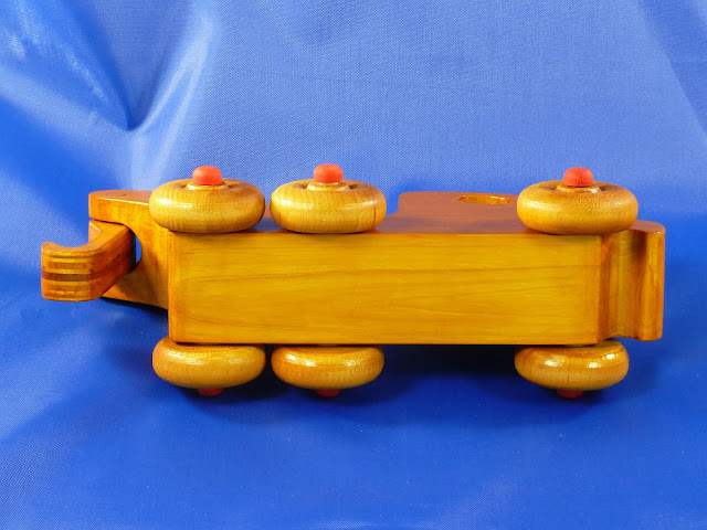 Handmade Wooden Toy Tow Truck From the Quick N' Easy 5 Truck Fleet