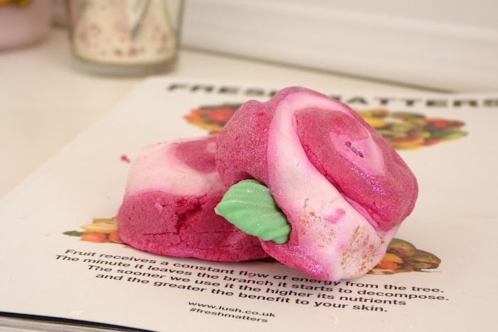 an image of Lush rose bubble bar