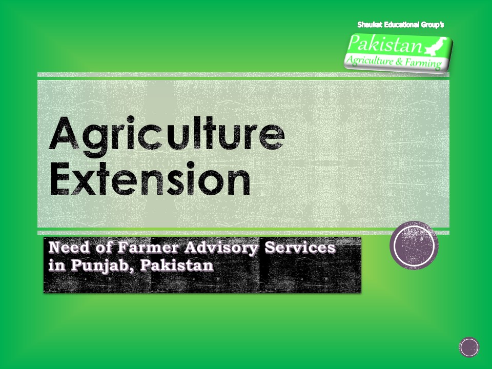 Need of Farmer Advisory Services in Punjab, Pakistan
