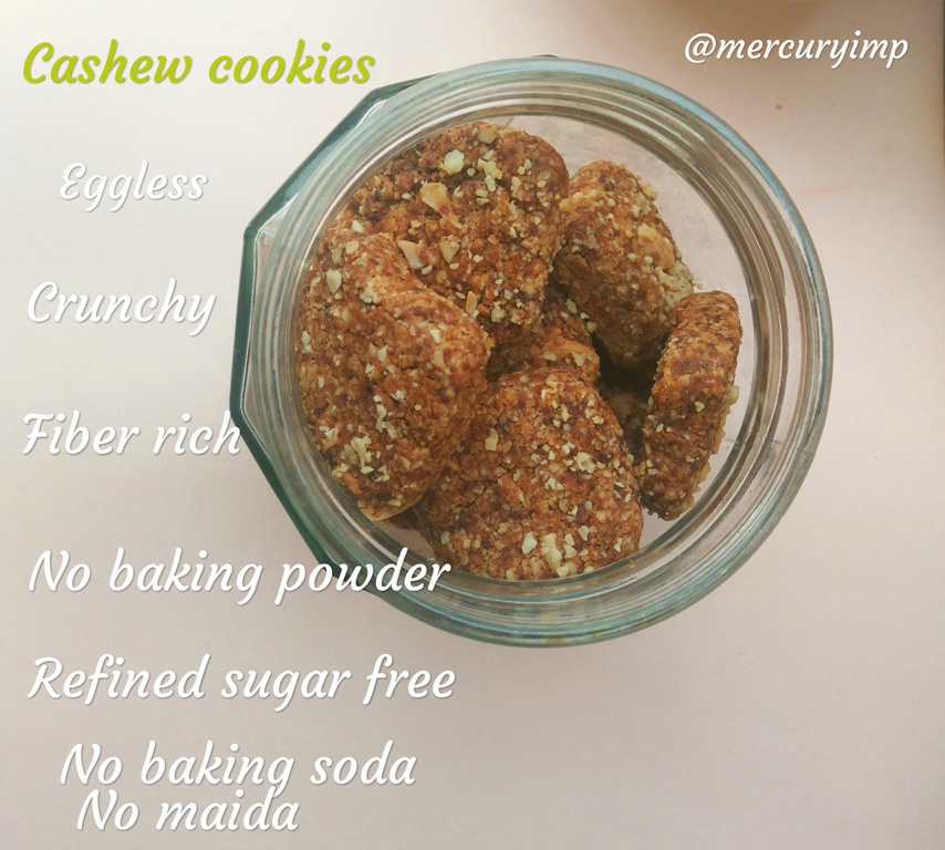 Eggless Cashew Cookies With Whole Wheat No Baking Powder Cashew