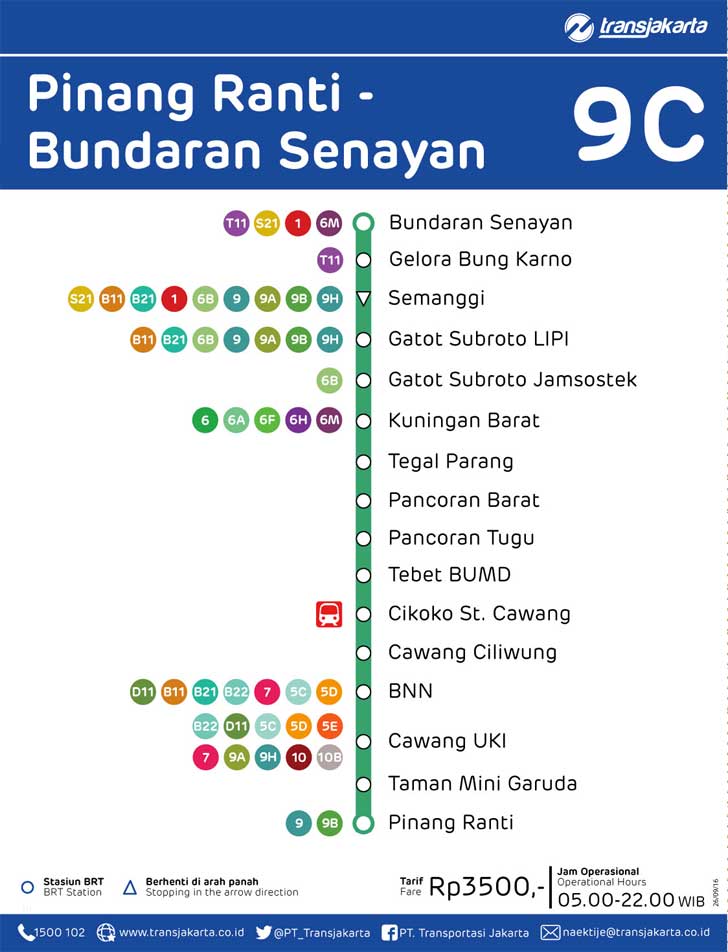 peta rute transjakarta pinang ranti bundaran senayan