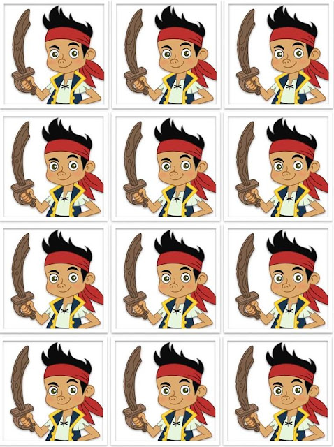 Jake y los Piratas: Mini Kit para Cumpleaños para Imprimir Gratis. Etiquetas de Jake y los Piratas para imprimir gratis.